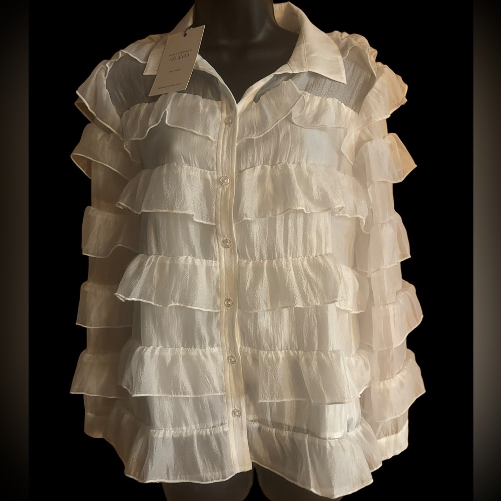 Sledge white ruffle top